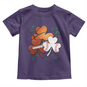 Football Basketball Baseball Shamrock Toddler T Shirt Happy St Patricks Day Sport Lover TS02 Purple Print Your Wear