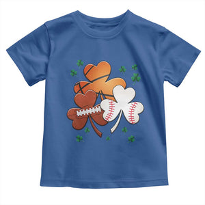 Football Basketball Baseball Shamrock Toddler T Shirt Happy St Patricks Day Sport Lover TS02 Royal Blue Print Your Wear