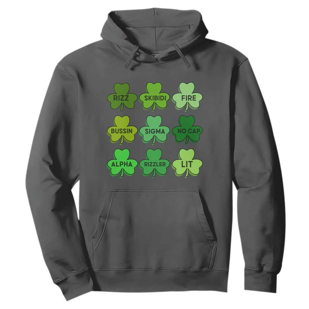 Funny St Patricks Day Skibi Rizz Hoodie No Cap TS02 Dark Heather Print Your Wear
