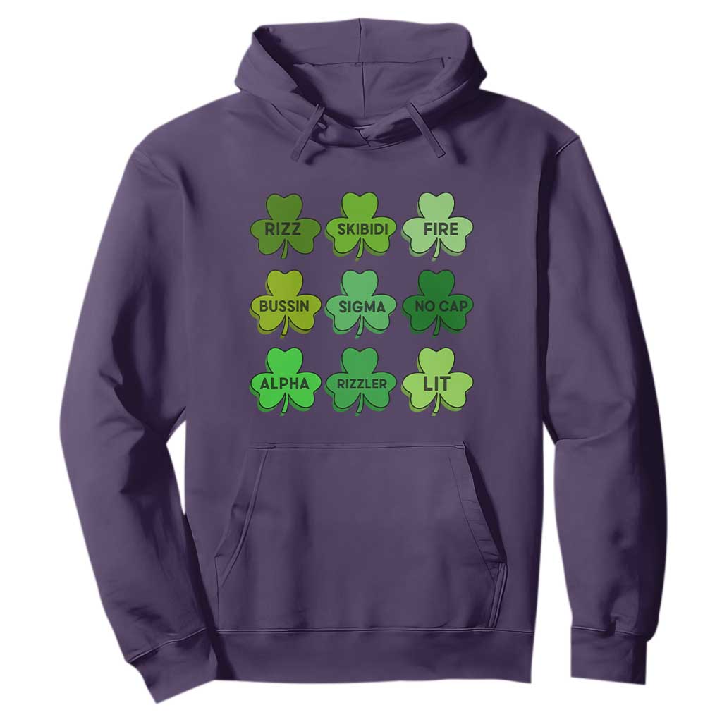 Funny St Patricks Day Skibi Rizz Hoodie No Cap TS02 Purple Print Your Wear