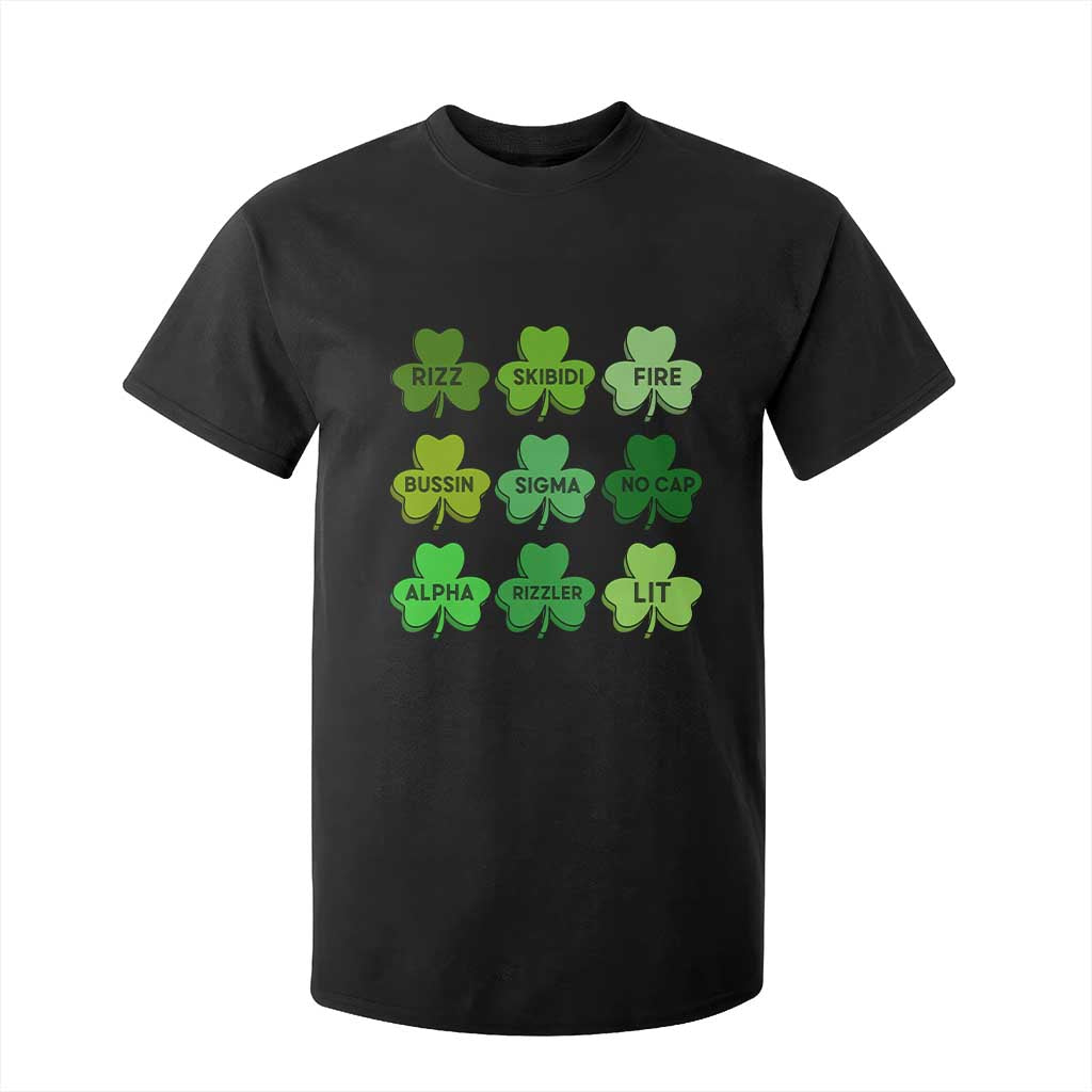 Funny St Patricks Day Skibi Rizz T Shirt For Kid No Cap TS02 Black Print Your Wear
