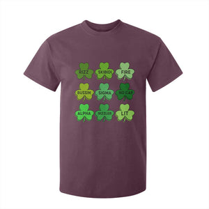 Funny St Patricks Day Skibi Rizz T Shirt For Kid No Cap TS02 Maroon Print Your Wear