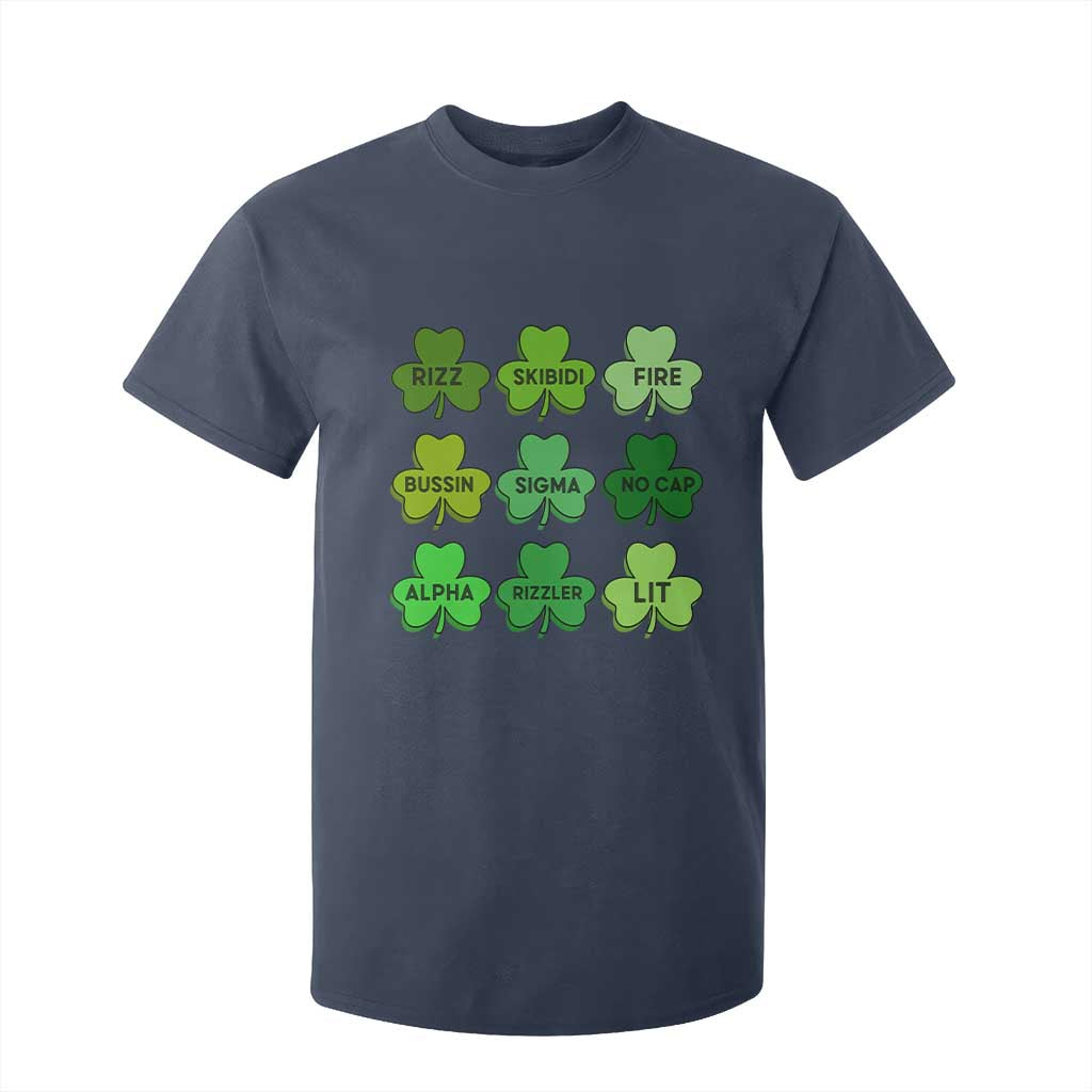 Funny St Patricks Day Skibi Rizz T Shirt For Kid No Cap TS02 Navy Print Your Wear