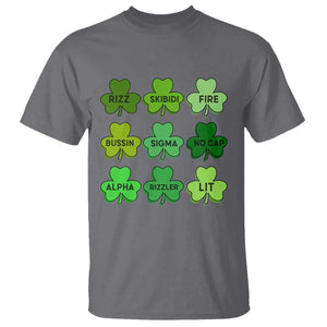Funny St Patricks Day Skibi Rizz T Shirt No Cap TS02 Charcoal Print Your Wear