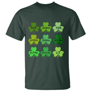 Funny St Patricks Day Skibi Rizz T Shirt No Cap TS02 Dark Forest Green Print Your Wear