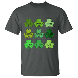 Funny St Patricks Day Skibi Rizz T Shirt No Cap TS02 Dark Heather Print Your Wear