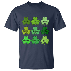 Funny St Patricks Day Skibi Rizz T Shirt No Cap TS02 Navy Print Your Wear