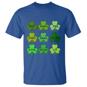 Funny St Patricks Day Skibi Rizz T Shirt No Cap TS02 Royal Blue Print Your Wear