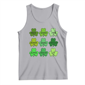 Funny St Patricks Day Skibi Rizz Tank Top No Cap TS02 Athletic Heather Print Your Wear
