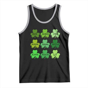 Funny St Patricks Day Skibi Rizz Tank Top No Cap TS02 Black Athletic Heather Print Your Wear