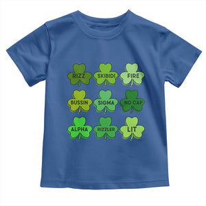 Funny St Patricks Day Skibi Rizz Toddler T Shirt No Cap TS02 Royal Blue Print Your Wear