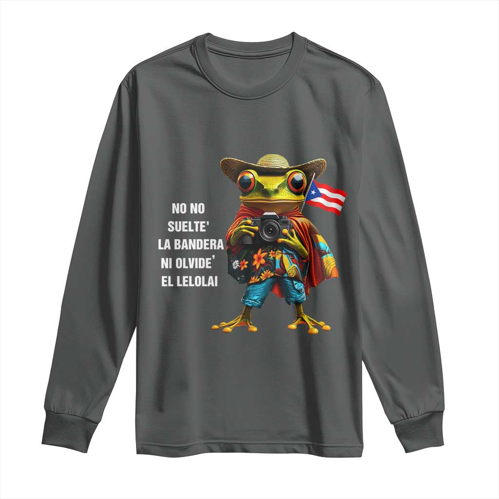 Puerto Rico Coqui' Long Sleeve Shirt Debí Tirar Más Fotos TS02 Dark Heather Print Your Wear
