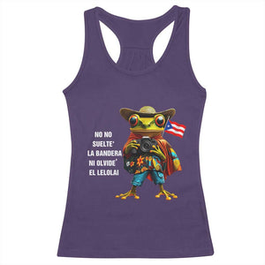 Puerto Rico Coqui' Racerback Tank Top Debí Tirar Más Fotos TS02 Purple Print Your Wear