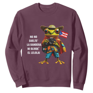 Puerto Rico Coqui' Sweatshirt Debí Tirar Más Fotos TS02 Maroon Print Your Wear