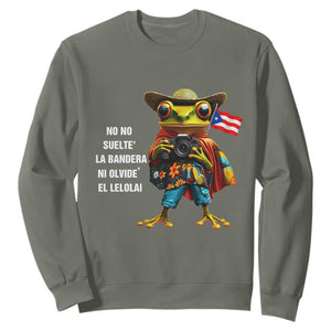 Puerto Rico Coqui' Sweatshirt Debí Tirar Más Fotos TS02 Military Green Print Your Wear