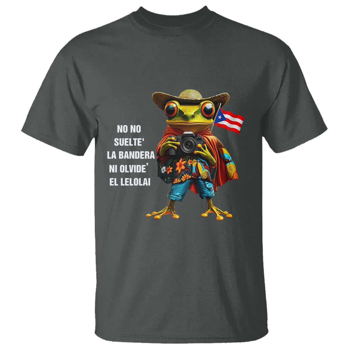 Puerto Rico Coqui' T Shirt Debí Tirar Más Fotos TS02 Dark Heather Print Your Wear