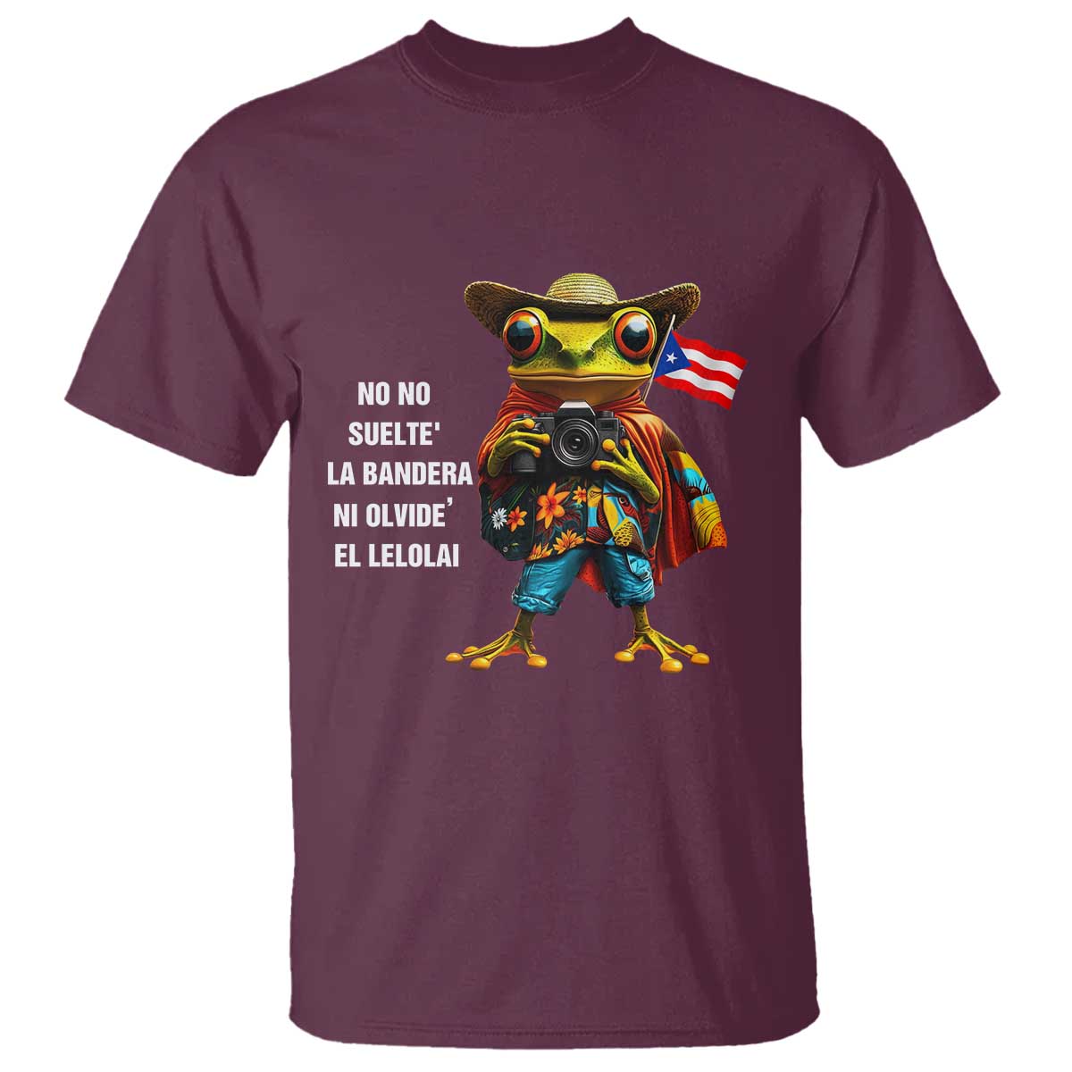 Puerto Rico Coqui' T Shirt Debí Tirar Más Fotos TS02 Maroon Print Your Wear