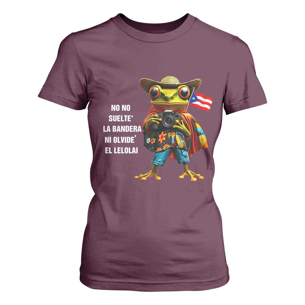 Puerto Rico Coqui' T Shirt For Women Debí Tirar Más Fotos TS02 Maroon Print Your Wear