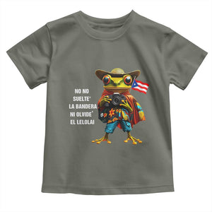 Puerto Rico Coqui' Toddler T Shirt Debí Tirar Más Fotos TS02 Military Green Print Your Wear