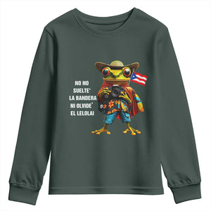Puerto Rico Coqui' Youth Sweatshirt Debí Tirar Más Fotos TS02 Dark Forest Green Print Your Wear