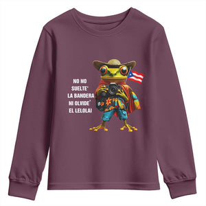 Puerto Rico Coqui' Youth Sweatshirt Debí Tirar Más Fotos TS02 Maroon Print Your Wear