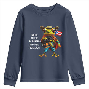 Puerto Rico Coqui' Youth Sweatshirt Debí Tirar Más Fotos TS02 Navy Print Your Wear