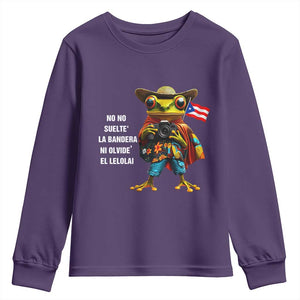 Puerto Rico Coqui' Youth Sweatshirt Debí Tirar Más Fotos TS02 Purple Print Your Wear