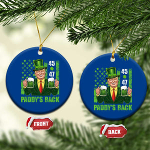 Funny St Patrick's Day Trump Ceramic Ornament Paddy's Back 45 47 President USA Flag TS02 1pc Blue Print Your Wear