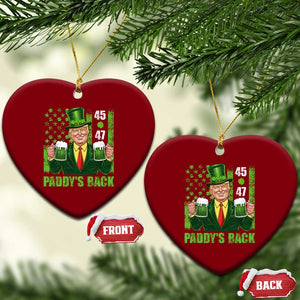 Funny St Patrick's Day Trump Ceramic Ornament Paddy's Back 45 47 President USA Flag TS02 Print Your Wear