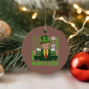 Funny St Patrick's Day Trump Ceramic Ornament Paddy's Back 45 47 President USA Flag TS02 1pc Mocha Print Your Wear
