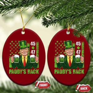 Funny St Patrick's Day Trump Ceramic Ornament Paddy's Back 45 47 President USA Flag TS02 Print Your Wear