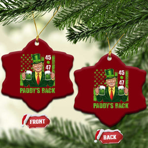 Funny St Patrick's Day Trump Ceramic Ornament Paddy's Back 45 47 President USA Flag TS02 Print Your Wear