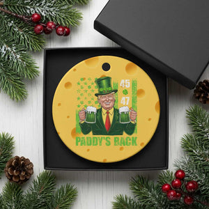 Funny St Patrick's Day Trump Ceramic Ornament Paddy's Back 45 47 President USA Flag TS02 1pc Yellow Cheese Print Your Wear