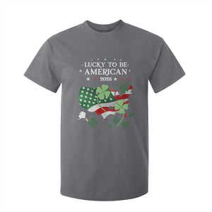 Funny St Patrick's Day Trump T Shirt For Kid Lucky To Be American 2025 TS02 Charcoal Print Your Wear