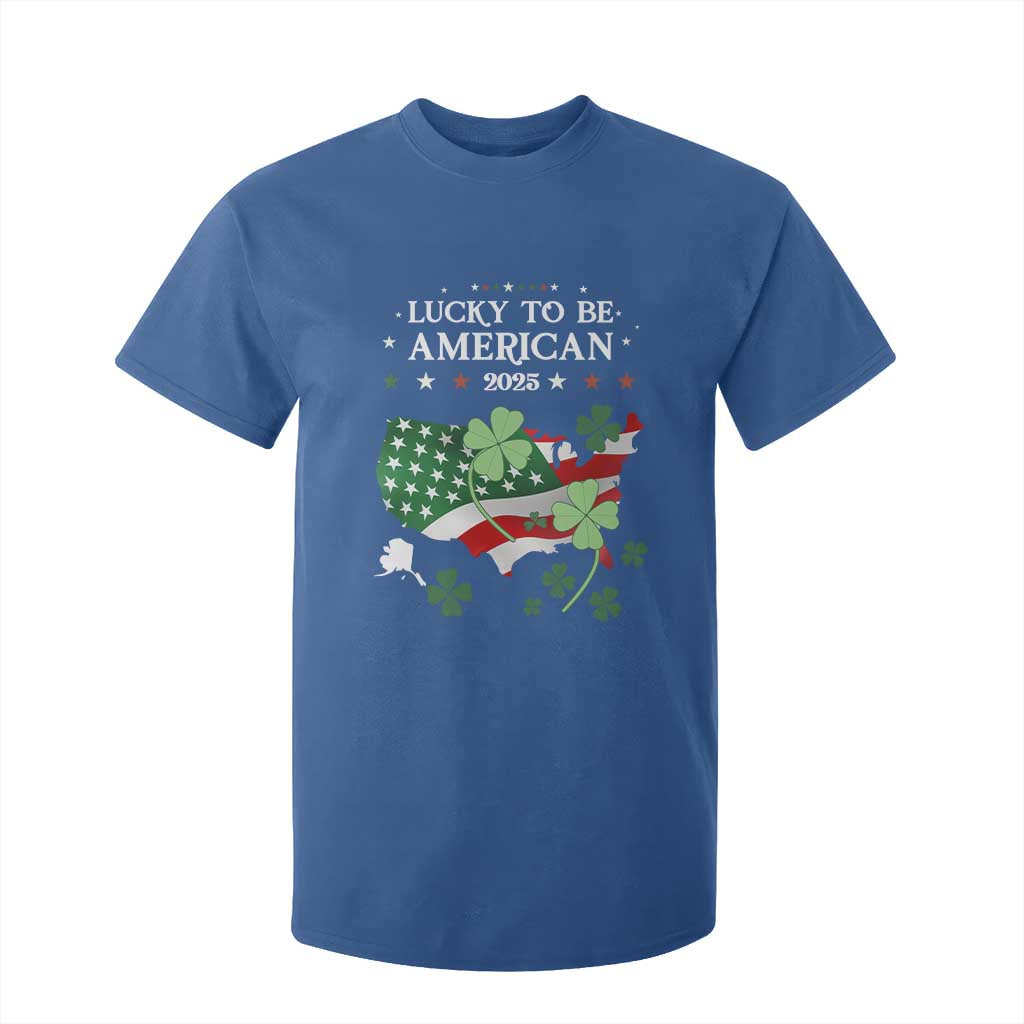 Funny St Patrick's Day Trump T Shirt For Kid Lucky To Be American 2025 TS02 Royal Blue Print Your Wear