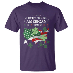 Funny St Patrick's Day Trump T Shirt Lucky To Be American 2025 TS02 Purple Print Your Wear