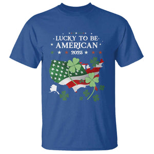 Funny St Patrick's Day Trump T Shirt Lucky To Be American 2025 TS02 Royal Blue Print Your Wear