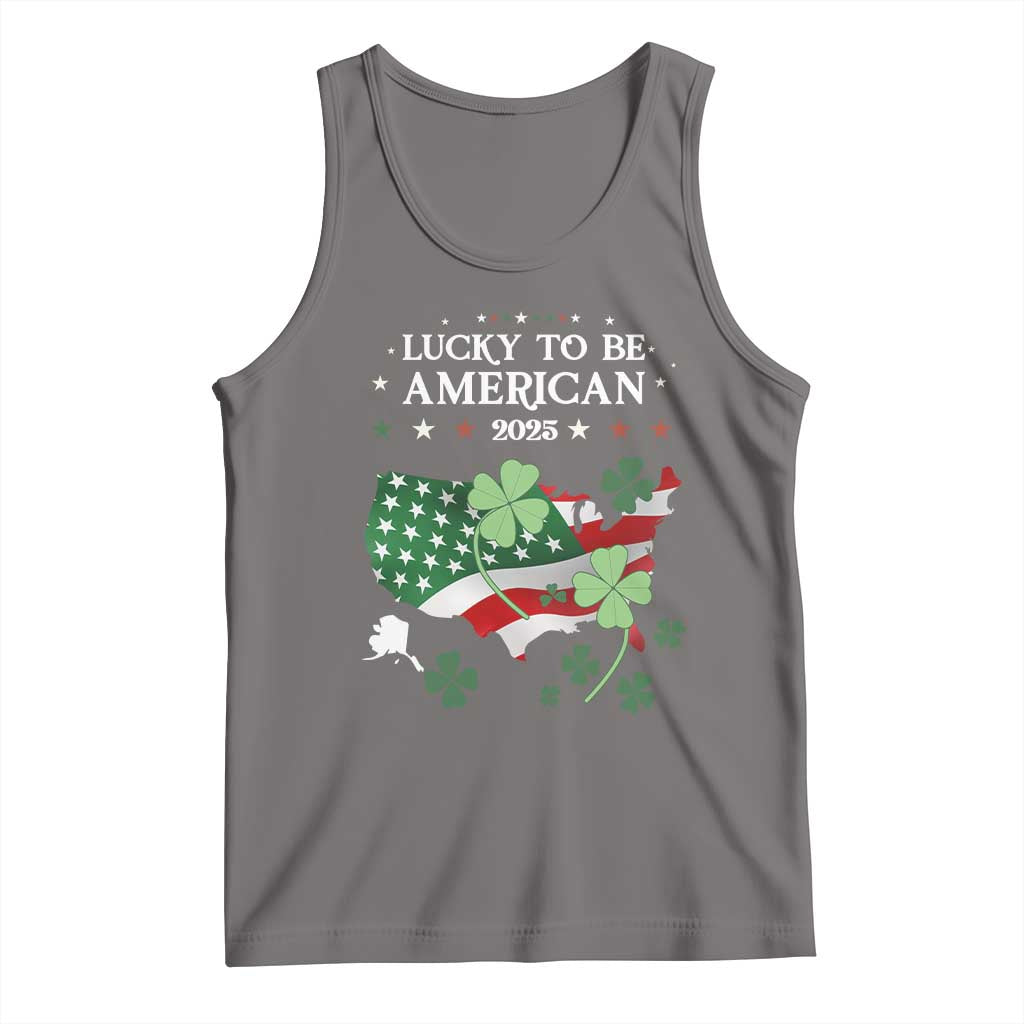 Funny St Patrick's Day Trump Tank Top Lucky To Be American 2025 TS02 Deep Heather Print Your Wear