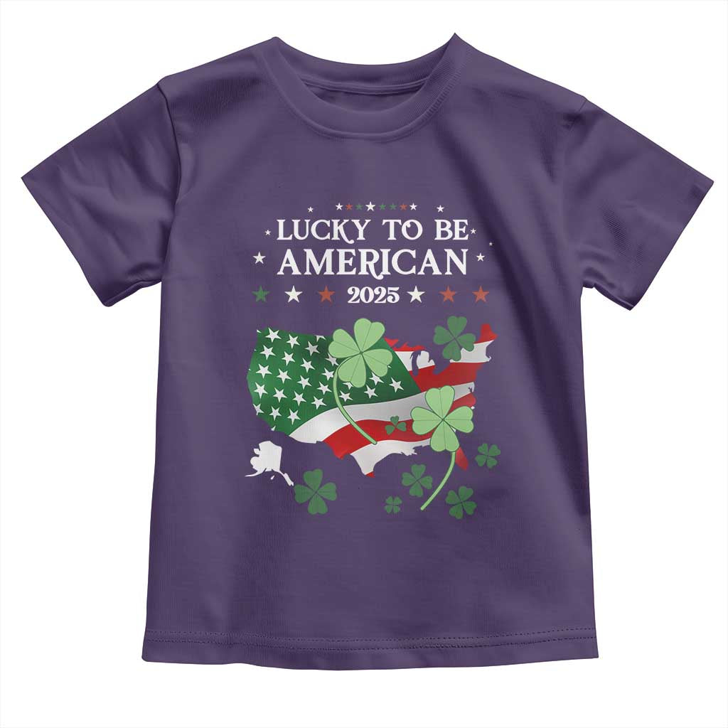 Funny St Patrick's Day Trump Toddler T Shirt Lucky To Be American 2025 TS02 Purple Print Your Wear