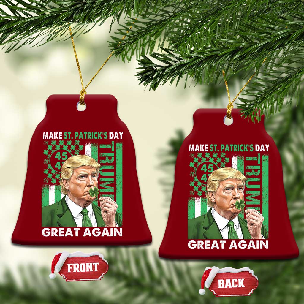 Funny Trump Make St Patrick's Day Great Again Ceramic Ornament Green American Flag TS02 Print Your Wear