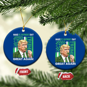 Funny Trump Make St Patrick's Day Great Again Ceramic Ornament Green American Flag TS02 1pc Blue Print Your Wear