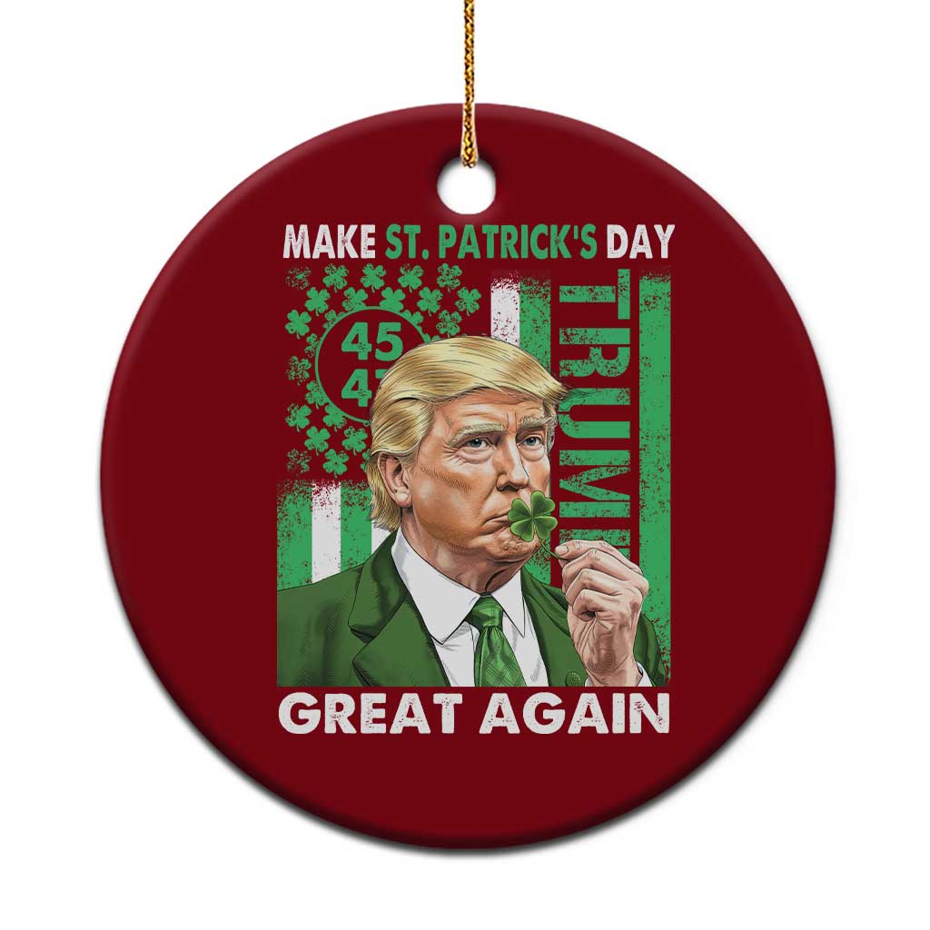 Funny Trump Make St Patrick's Day Great Again Ceramic Ornament Green American Flag TS02 1pc Red Print Your Wear