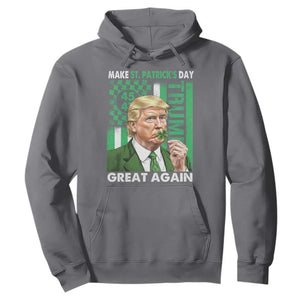 Funny Trump Make St Patrick's Day Great Again Hoodie Green American Flag TS02 Charcoal Print Your Wear