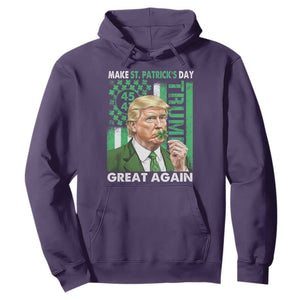 Funny Trump Make St Patrick's Day Great Again Hoodie Green American Flag TS02 Purple Print Your Wear