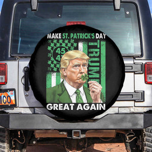 Funny Trump Make St Patrick's Day Great Again Spare Tire Cover Green American Flag TS02 No hole Black Print Your Wear
