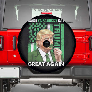 Funny Trump Make St Patrick's Day Great Again Spare Tire Cover Green American Flag TS02 Black Print Your Wear