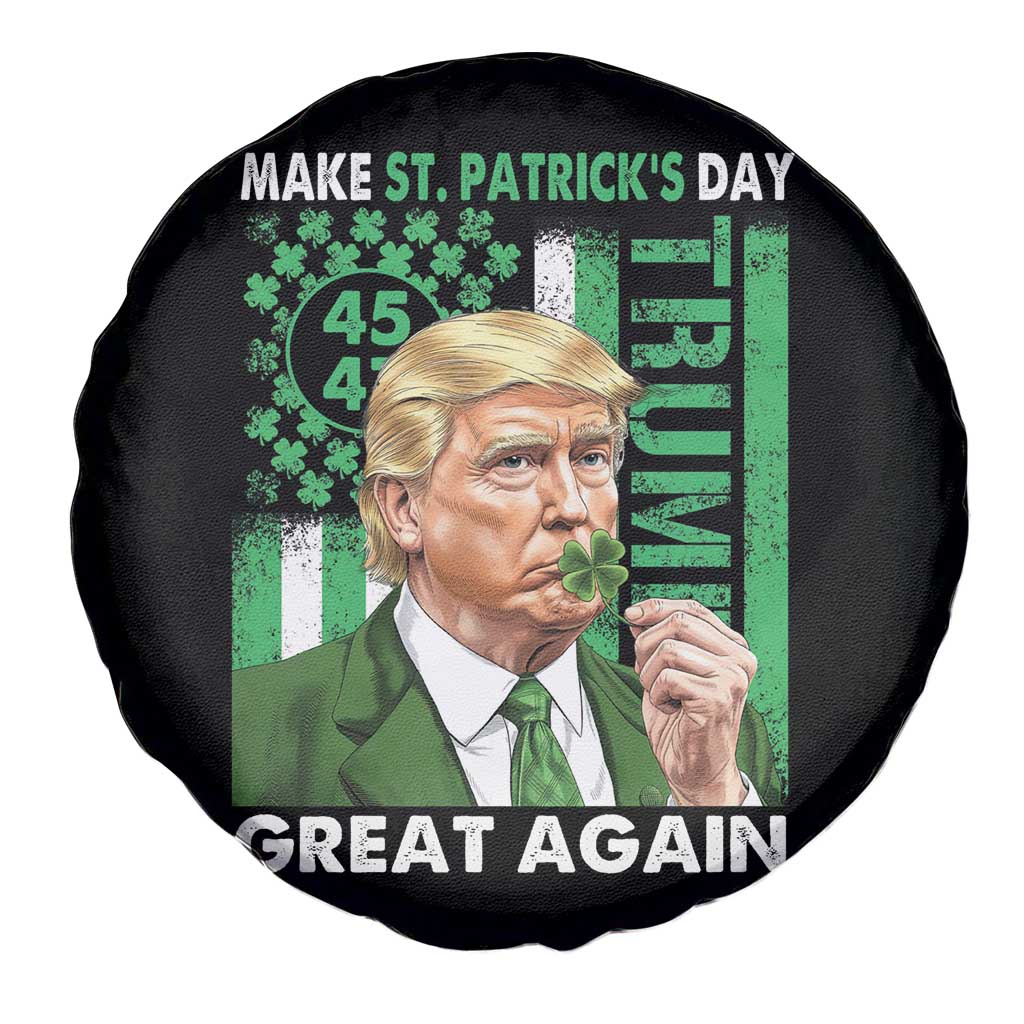Funny Trump Make St Patrick's Day Great Again Spare Tire Cover Green American Flag TS02 Print Your Wear