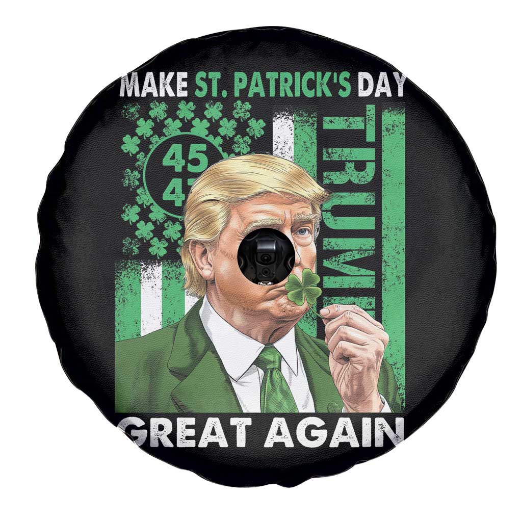 Funny Trump Make St Patrick's Day Great Again Spare Tire Cover Green American Flag TS02 Print Your Wear