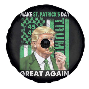 Funny Trump Make St Patrick's Day Great Again Spare Tire Cover Green American Flag TS02 Print Your Wear