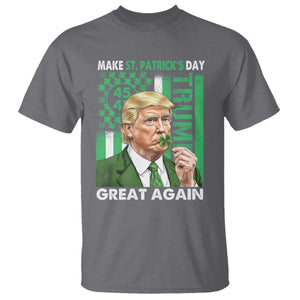 Funny Trump Make St Patrick's Day Great Again T Shirt Green American Flag TS02 Charcoal Print Your Wear